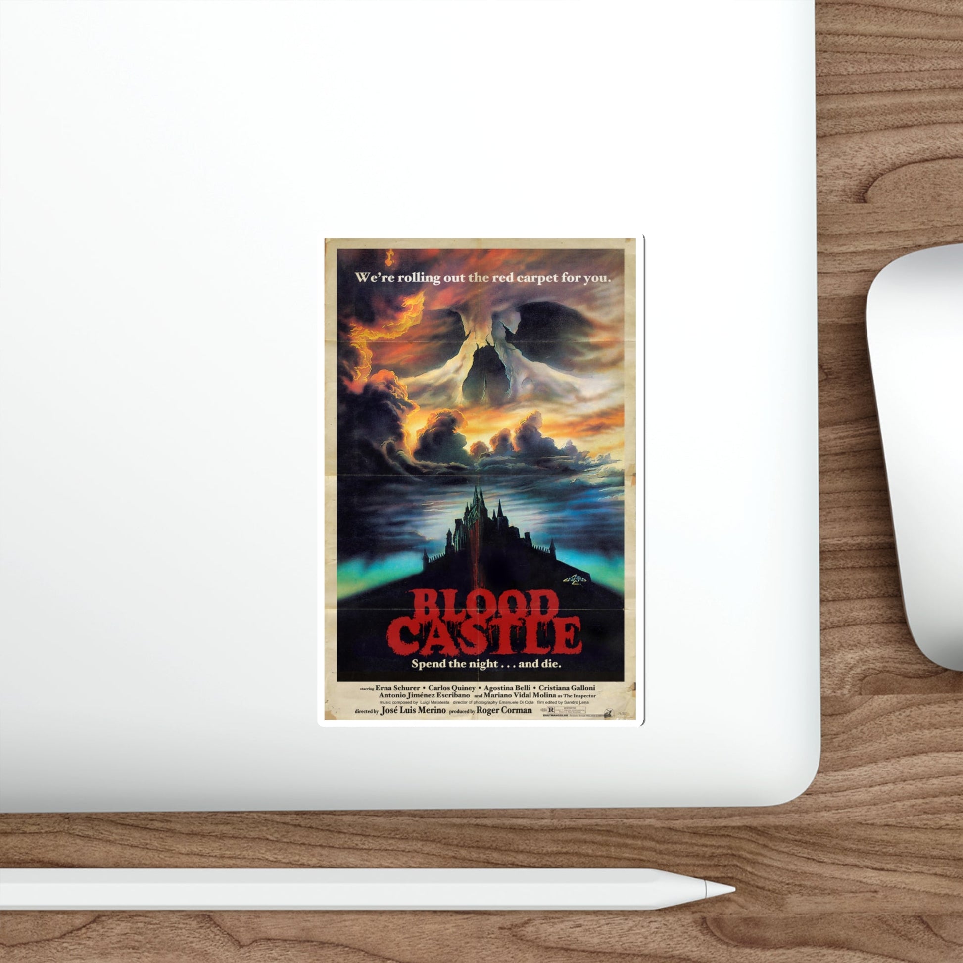 BLOOD CASTLE (SCREAM OF THE DEMON LOVER) 1970 Movie Poster STICKER Vinyl Die-Cut Decal-The Sticker Space