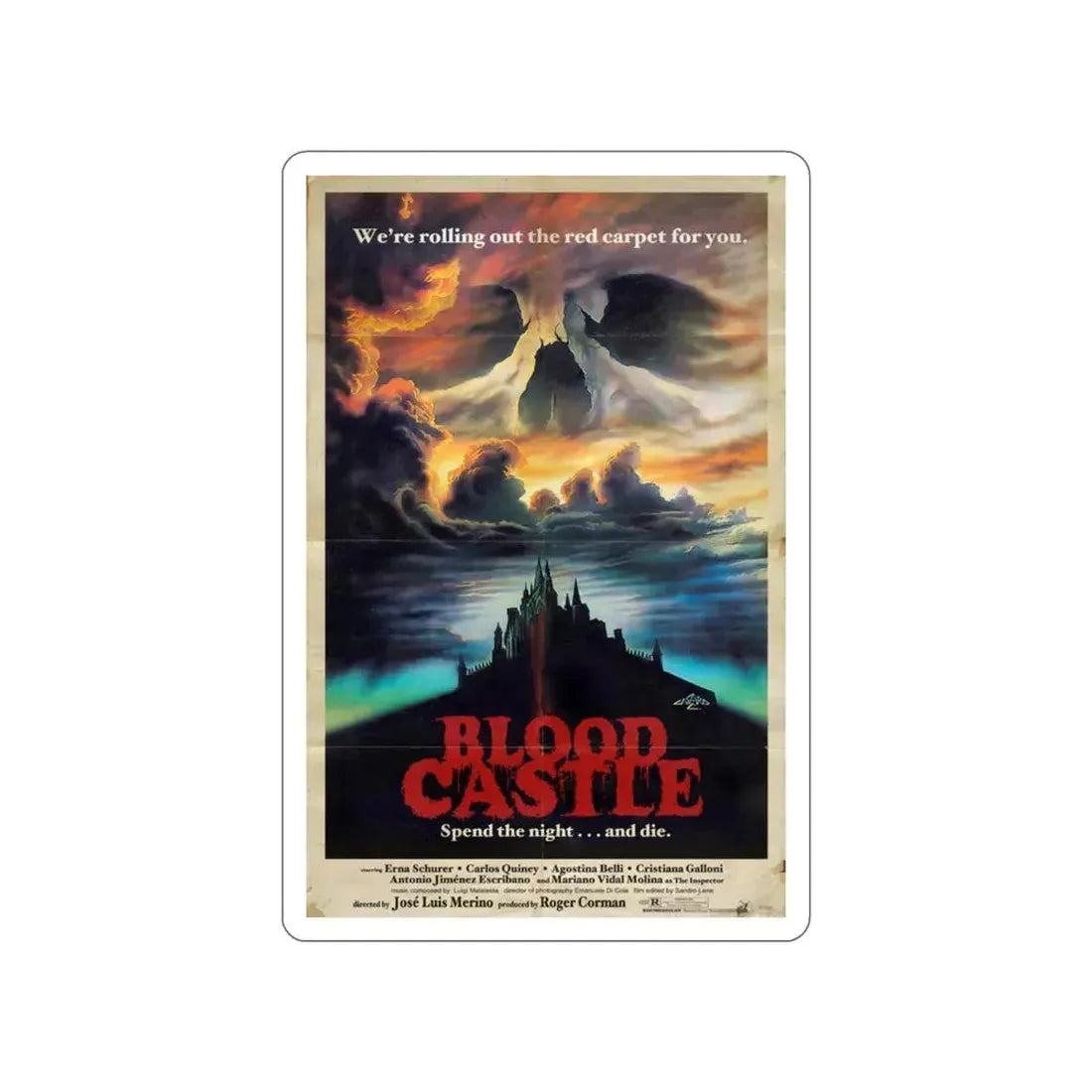 BLOOD CASTLE (SCREAM OF THE DEMON LOVER) 1970 Movie Poster STICKER Vinyl Die-Cut Decal 3 Inch - The Sticker Space