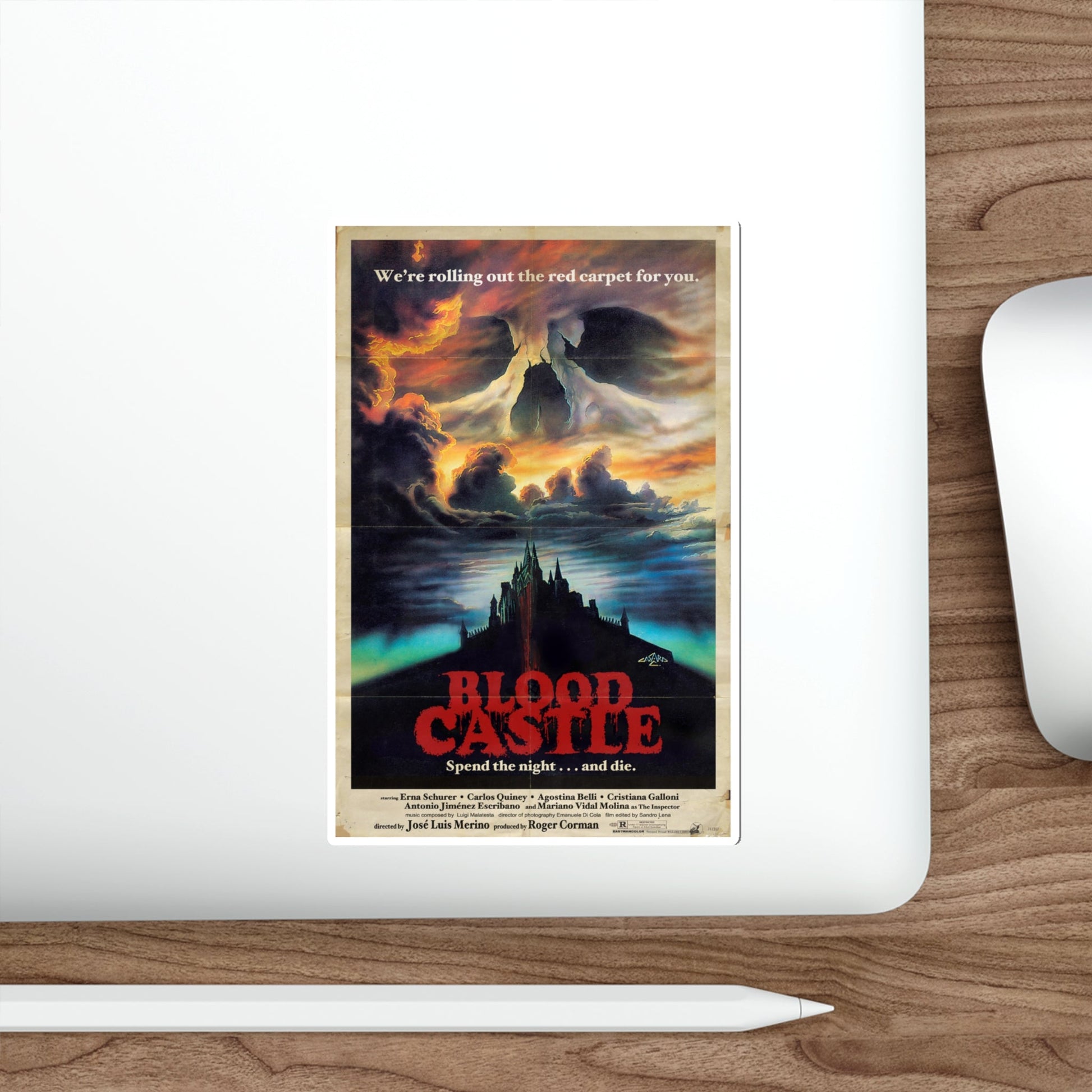 BLOOD CASTLE (SCREAM OF THE DEMON LOVER) 1970 Movie Poster STICKER Vinyl Die-Cut Decal-The Sticker Space