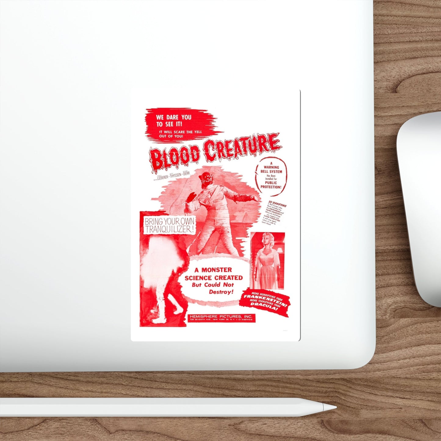 BLOOD CREATURE (TERROR IS A MAN) 1959 Movie Poster STICKER Vinyl Die-Cut Decal-The Sticker Space