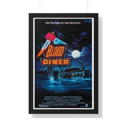 BLOOD DINER 1987 - Framed Movie Poster 20" x 30" Black - The Sticker Space