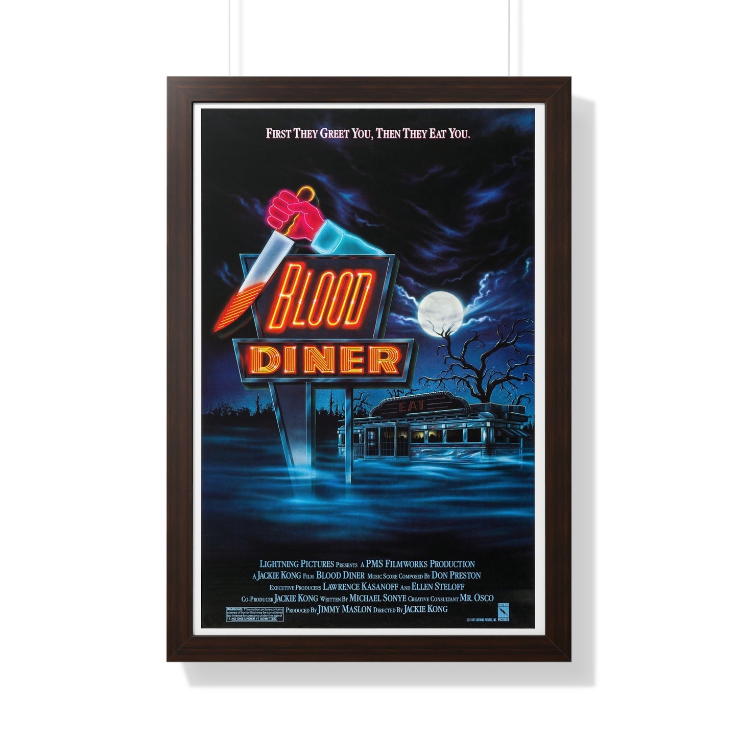 BLOOD DINER 1987 - Framed Movie Poster-20" x 30"-The Sticker Space