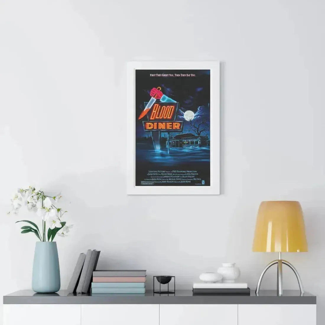 BLOOD DINER 1987 - Framed Movie Poster - The Sticker Space