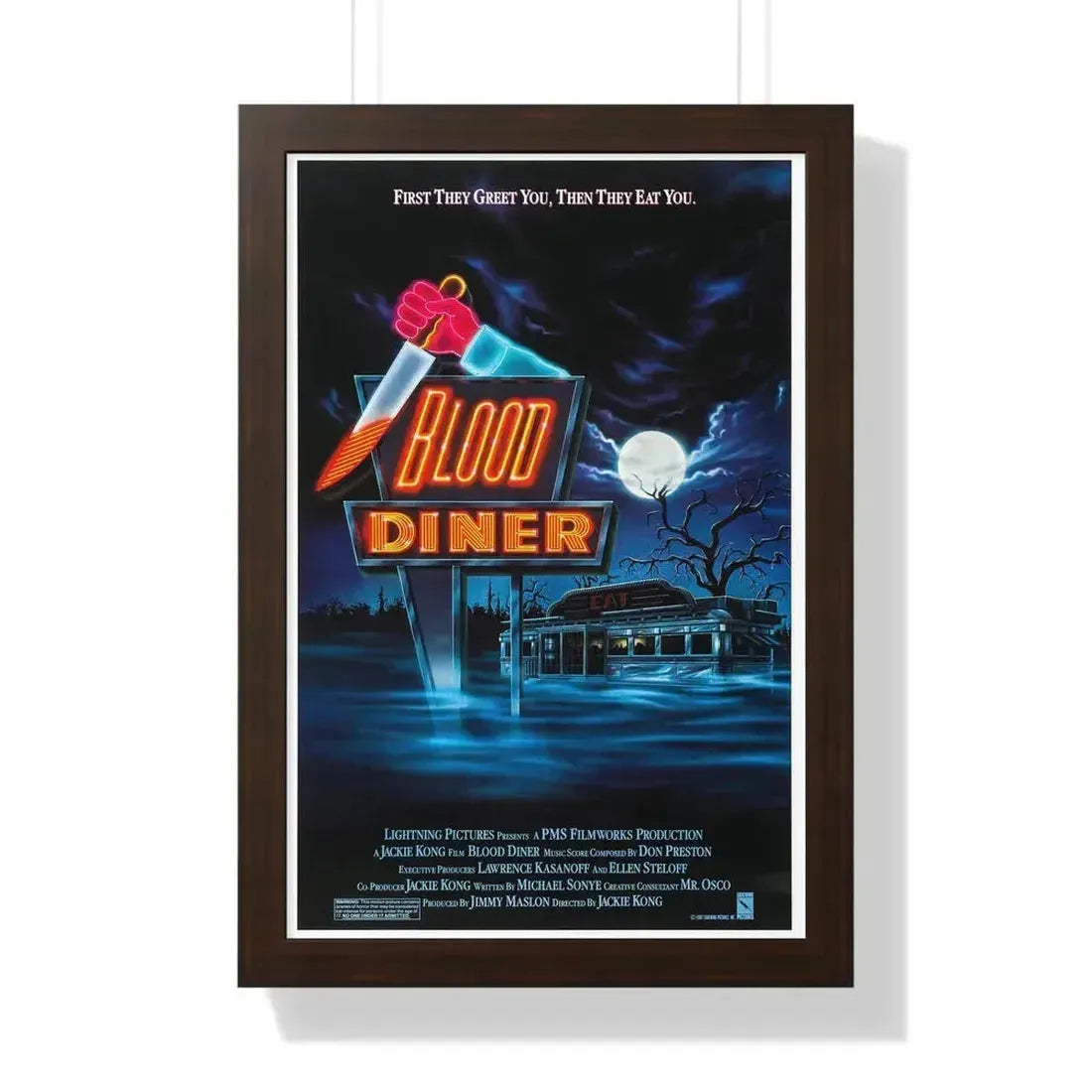 BLOOD DINER 1987 - Framed Movie Poster - The Sticker Space