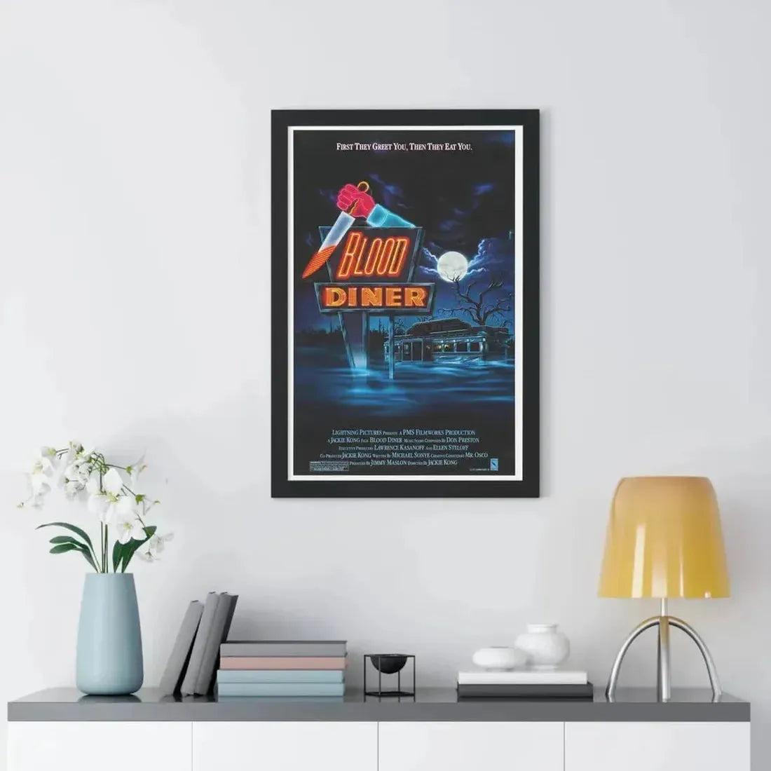 BLOOD DINER 1987 - Framed Movie Poster - The Sticker Space