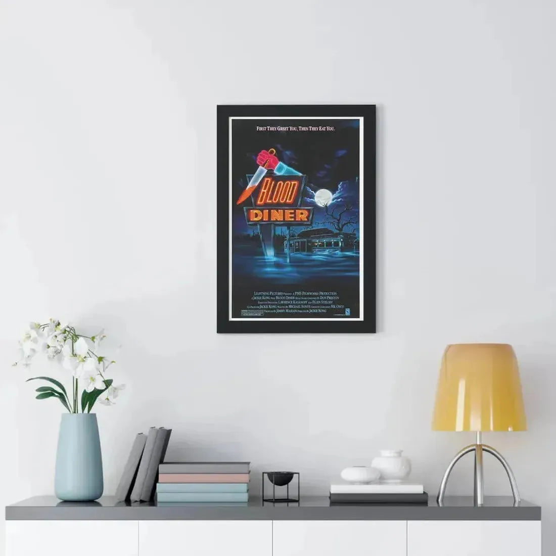 BLOOD DINER 1987 - Framed Movie Poster - The Sticker Space