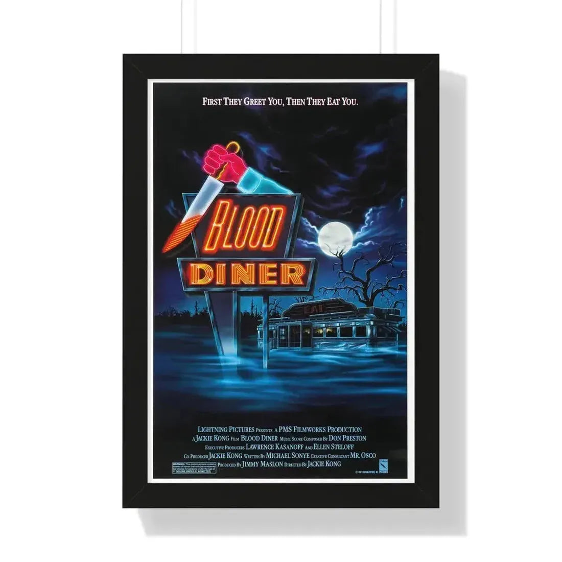 BLOOD DINER 1987 - Framed Movie Poster - The Sticker Space