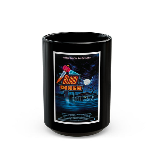 BLOOD DINER 1987 Movie Poster - Black Coffee Mug-15oz-The Sticker Space