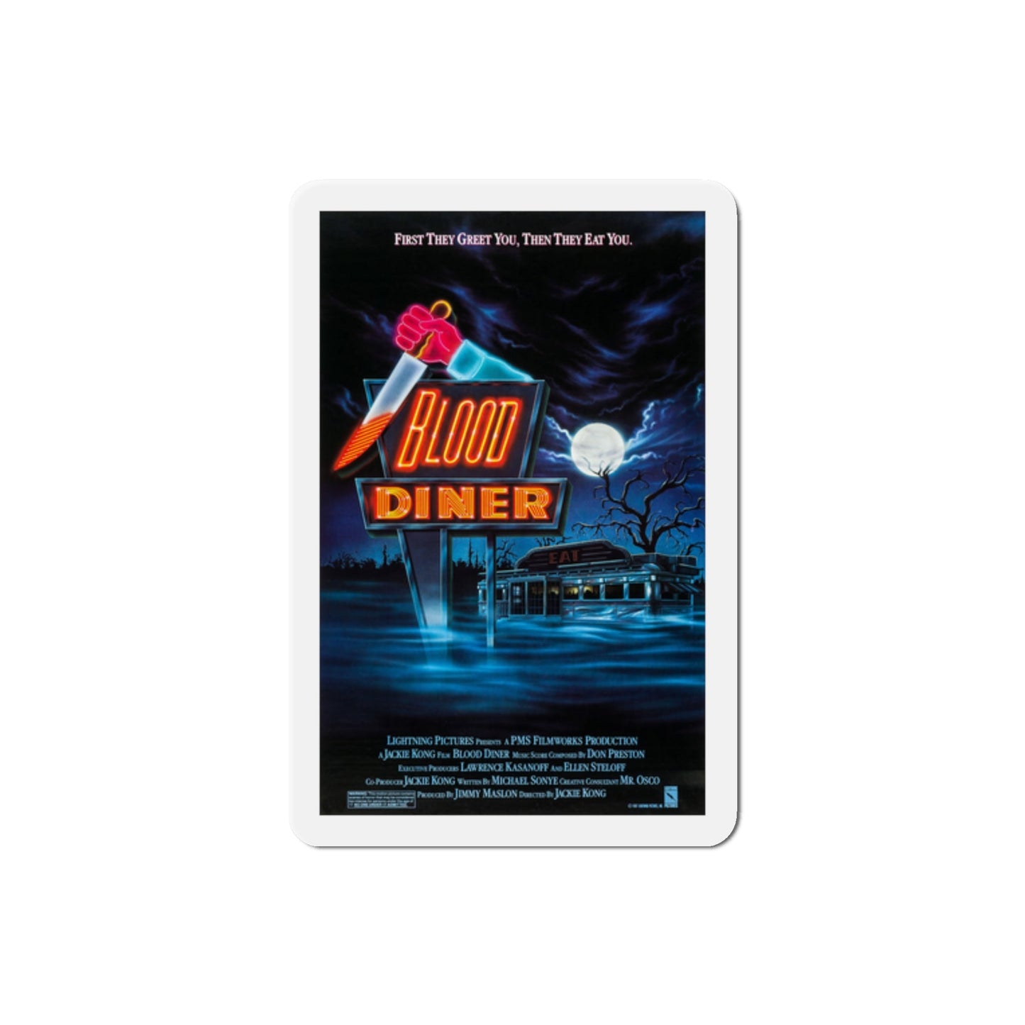 Blood Diner 1987 Movie Poster Die-Cut Magnet-2" x 2"-The Sticker Space