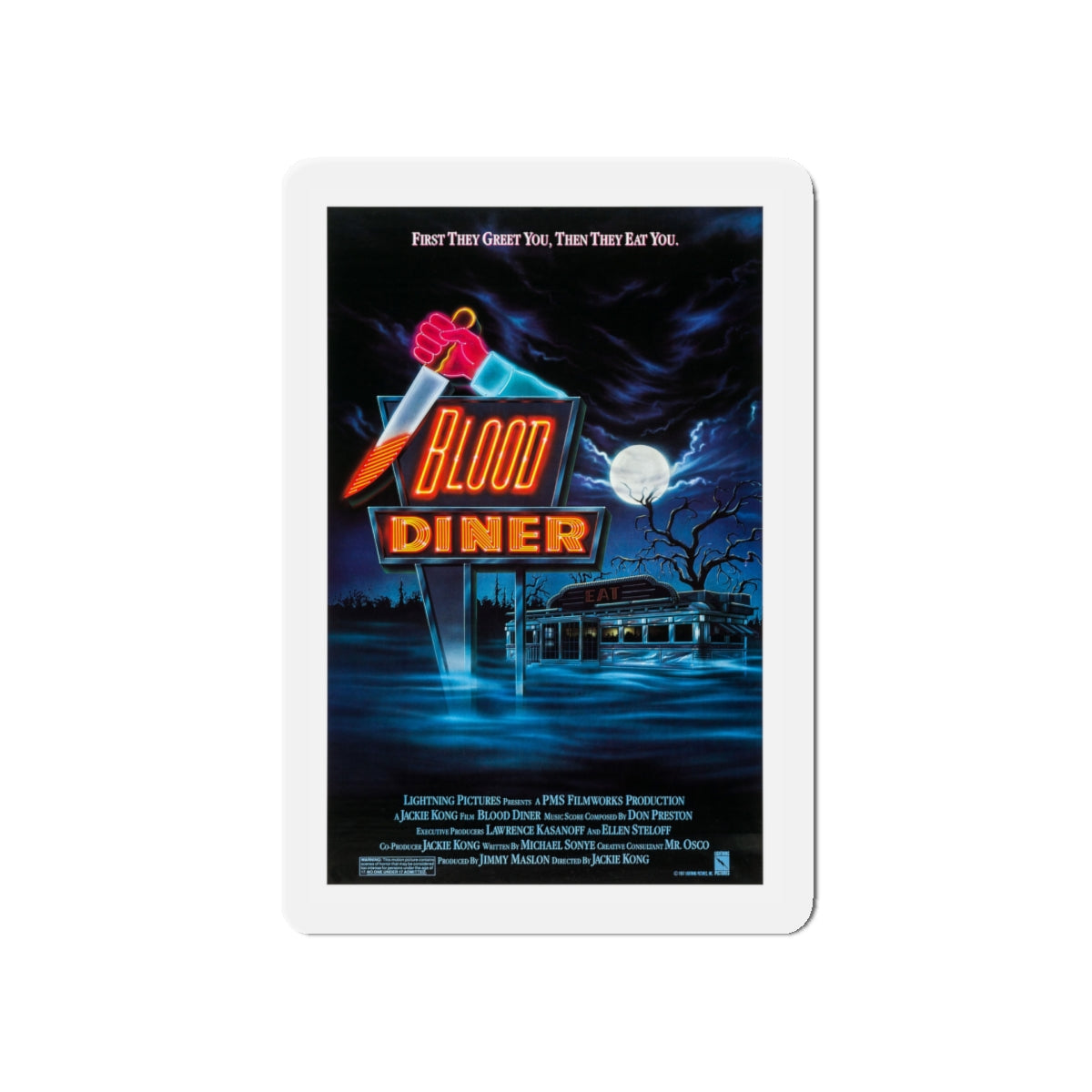 BLOOD DINER 1987 Movie Poster - Die-Cut Magnet-5" x 5"-The Sticker Space