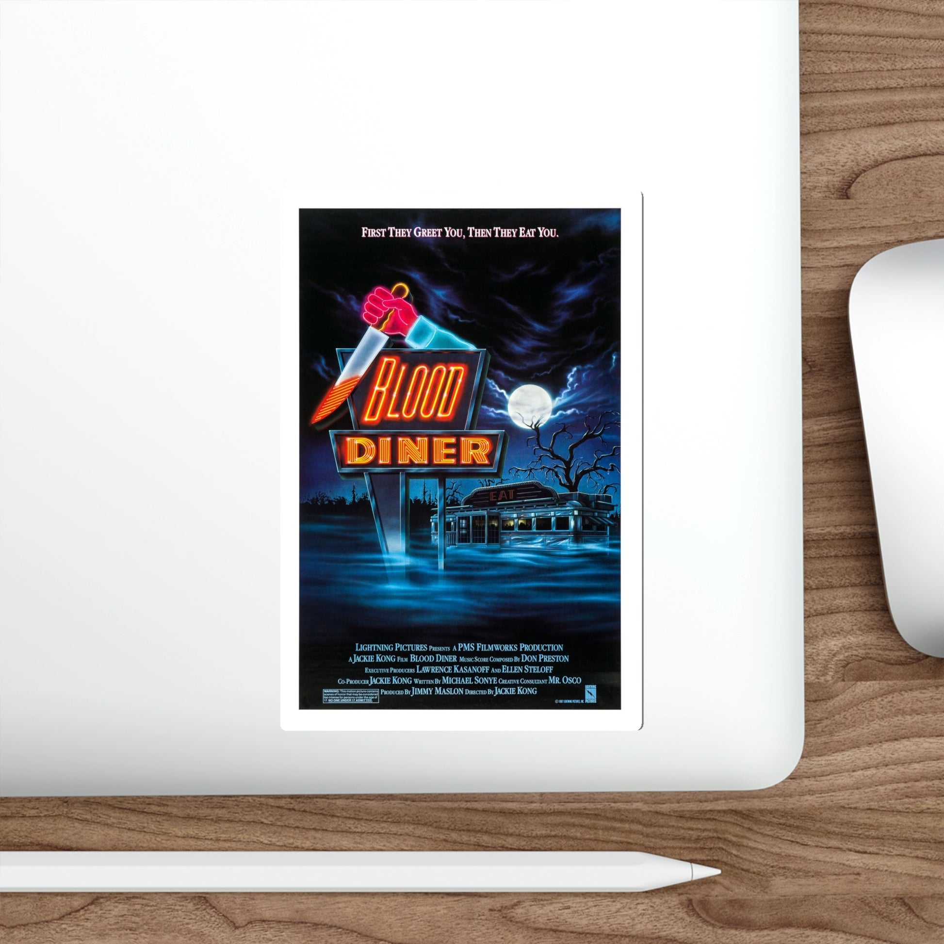 BLOOD DINER 1987 Movie Poster STICKER Vinyl Die-Cut Decal-The Sticker Space