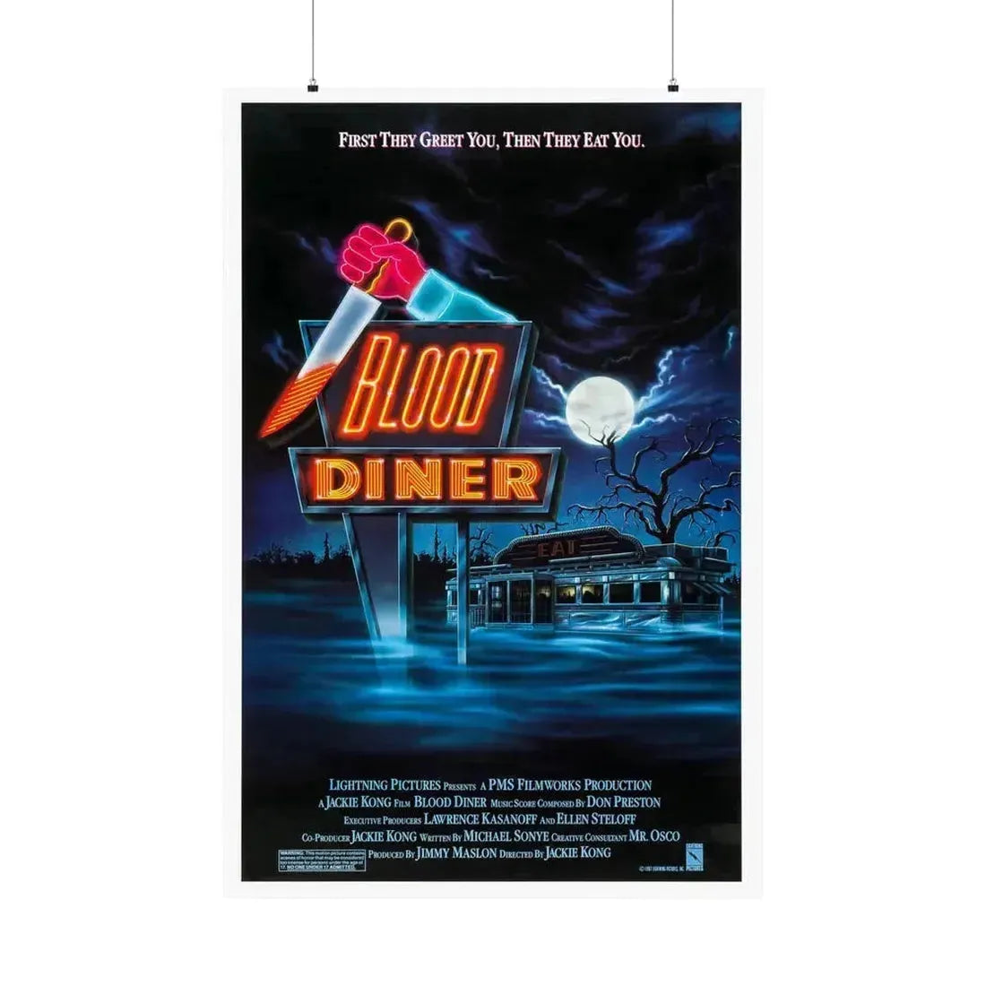 BLOOD DINER 1987 - Paper Movie Poster 36" x 54" Matte - The Sticker Space