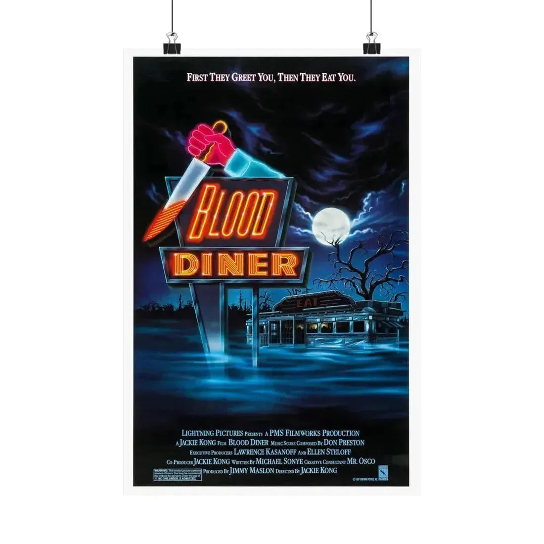 BLOOD DINER 1987 - Paper Movie Poster - The Sticker Space