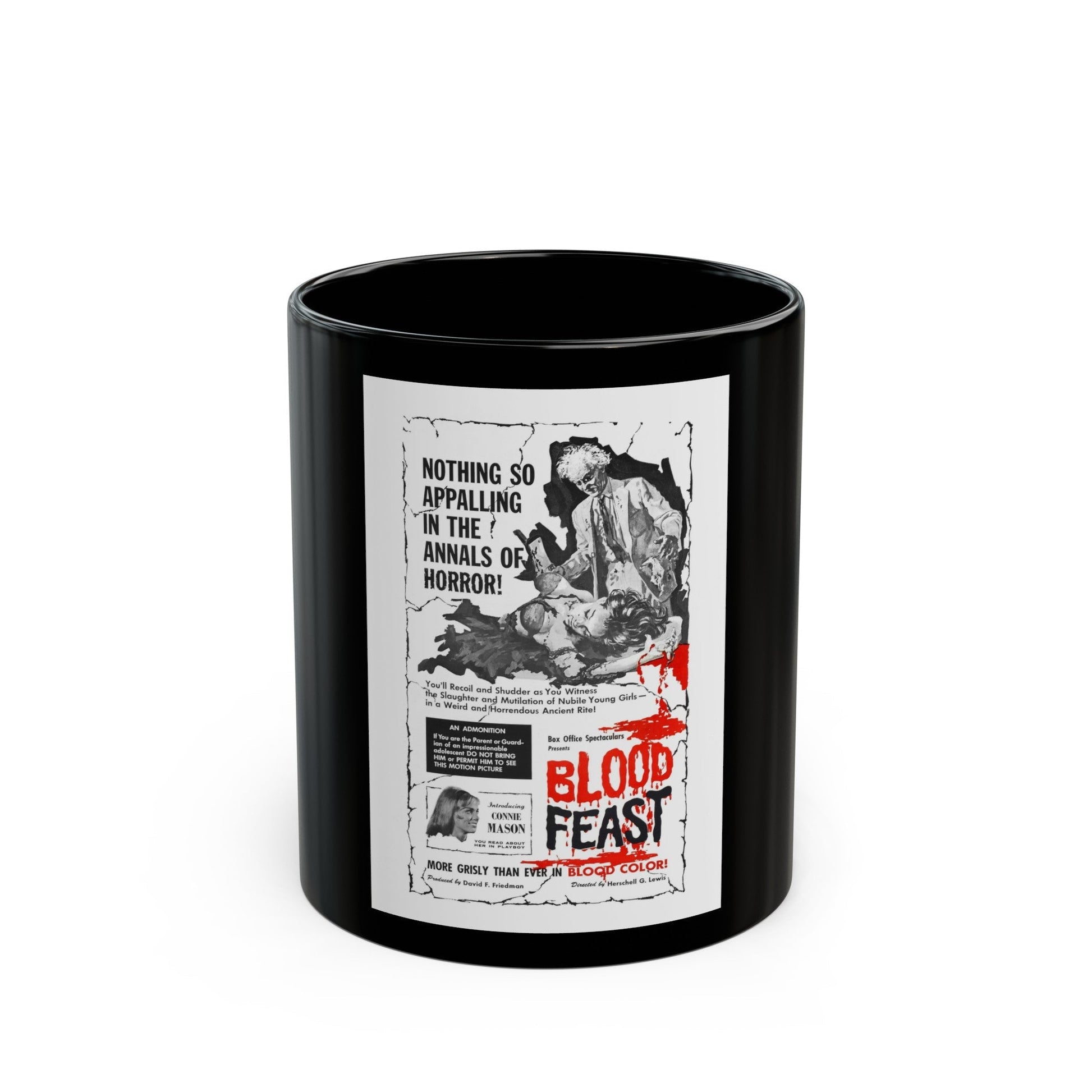 BLOOD FEAST 1963 Movie Poster - Black Coffee Mug-11oz-The Sticker Space