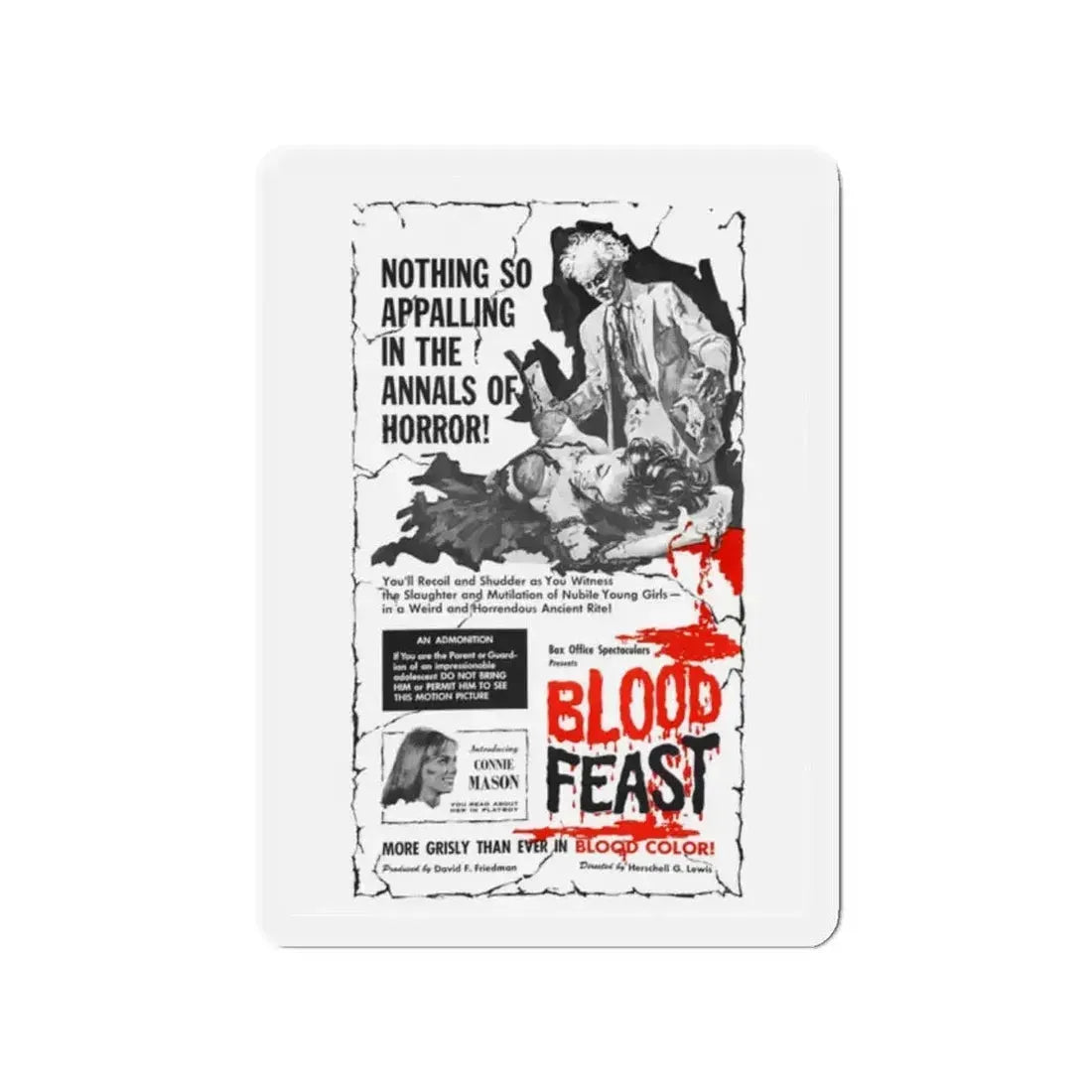 BLOOD FEAST 1963 Movie Poster - Refrigerator Magnet - The Sticker Space