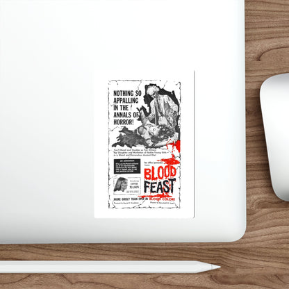 BLOOD FEAST 1963 Movie Poster STICKER Vinyl Die-Cut Decal-The Sticker Space