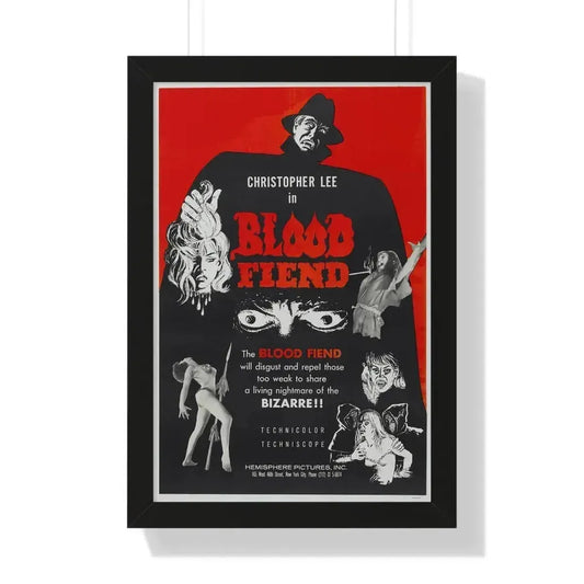 BLOOD FIEND 1967 - Framed Movie Poster 16″ x 24″ Black - The Sticker Space