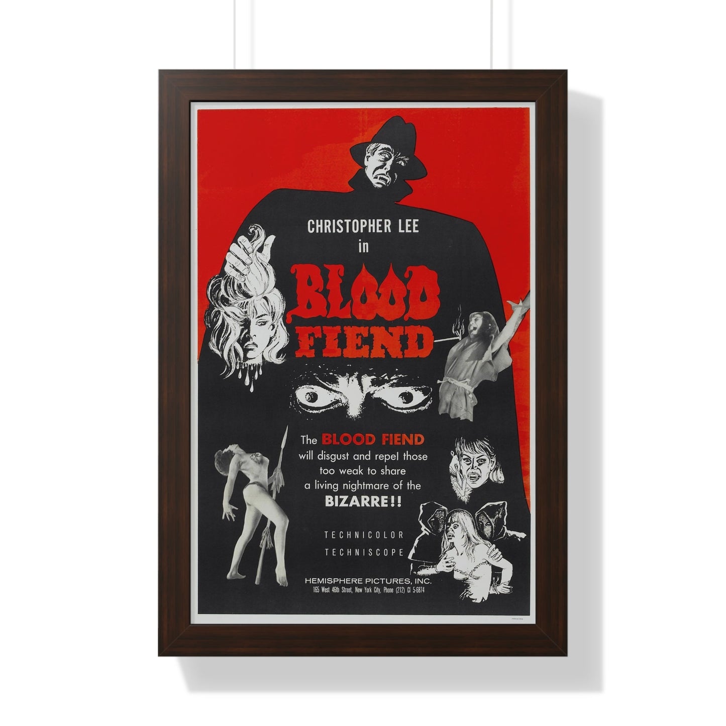 BLOOD FIEND 1967 - Framed Movie Poster-16″ x 24″-The Sticker Space