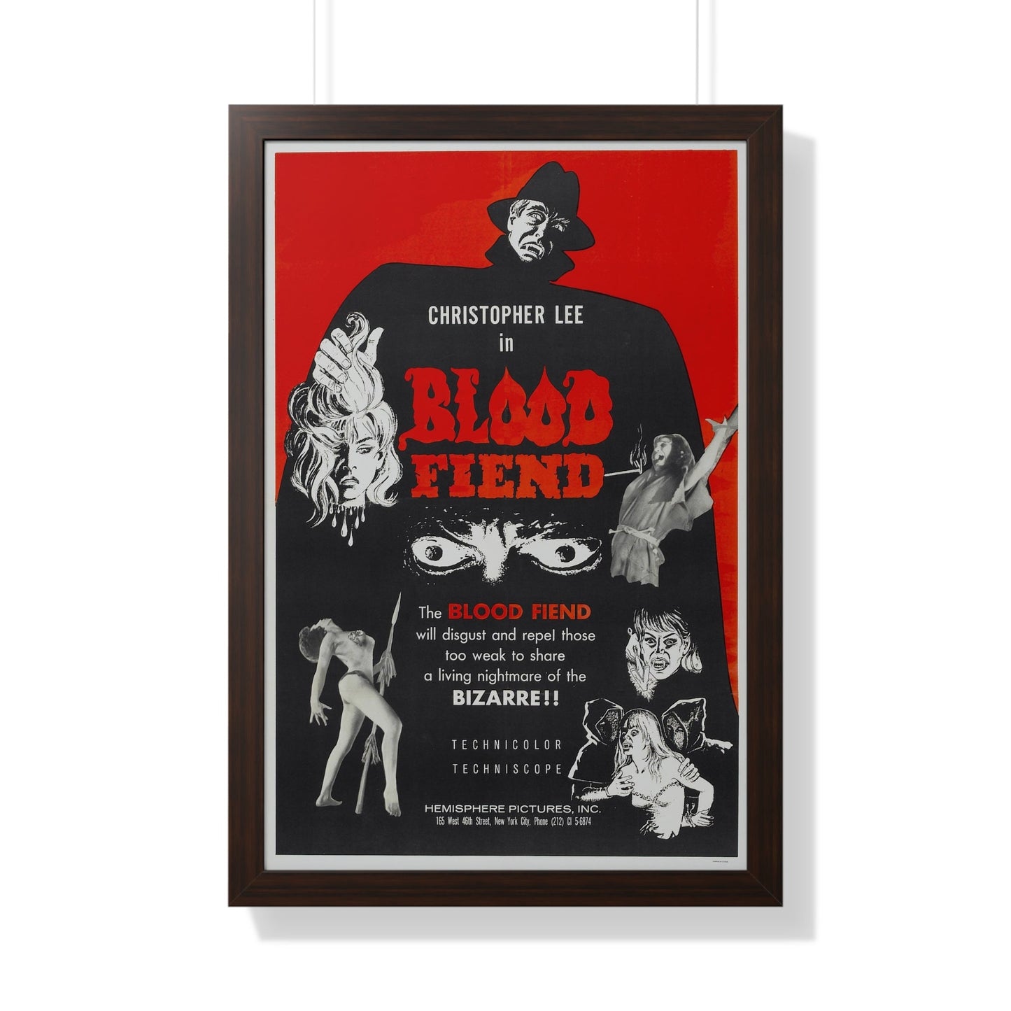 BLOOD FIEND 1967 - Framed Movie Poster-20" x 30"-The Sticker Space