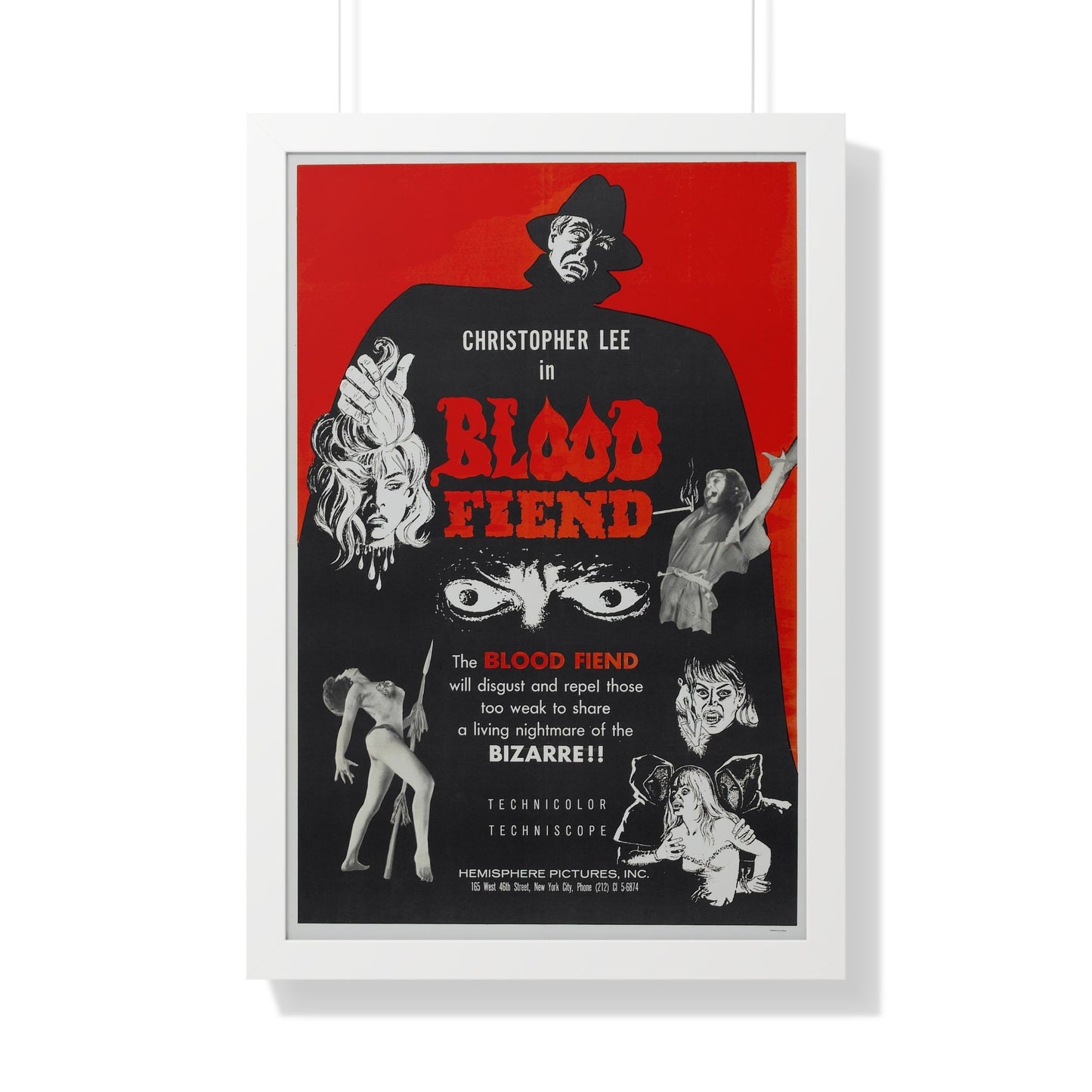 BLOOD FIEND 1967 - Framed Movie Poster-20" x 30"-The Sticker Space