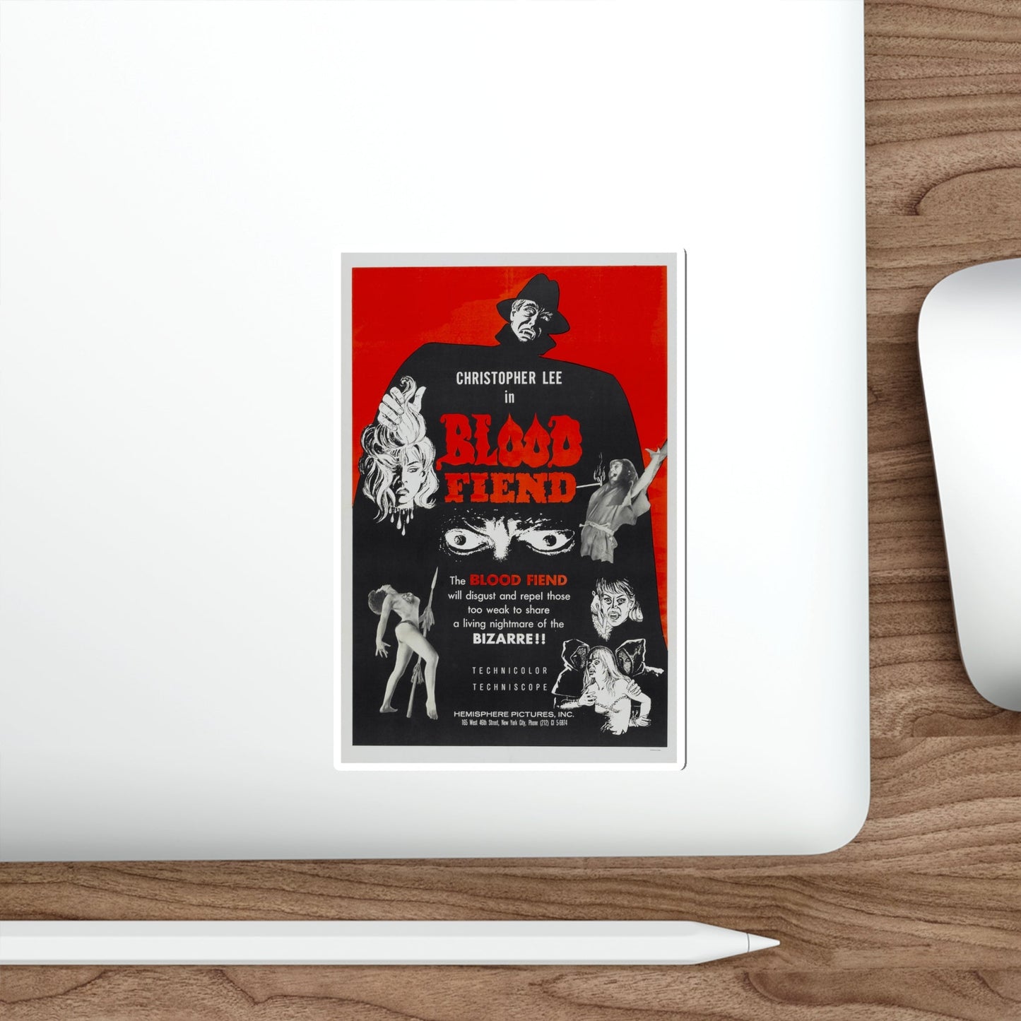 BLOOD FIEND 1967 Movie Poster STICKER Vinyl Die-Cut Decal-The Sticker Space