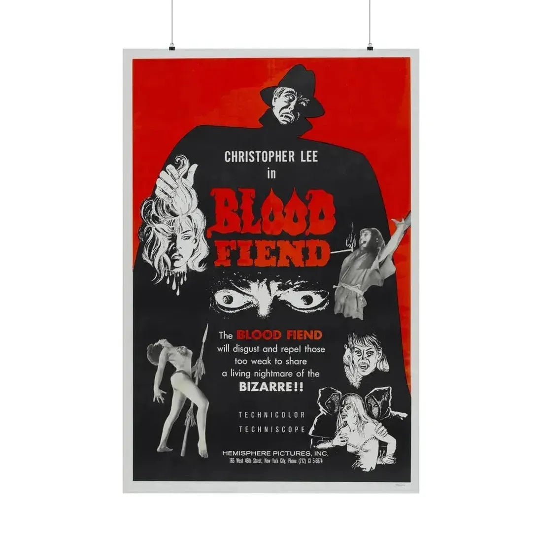 BLOOD FIEND 1967 - Paper Movie Poster 36" x 54" Matte - The Sticker Space