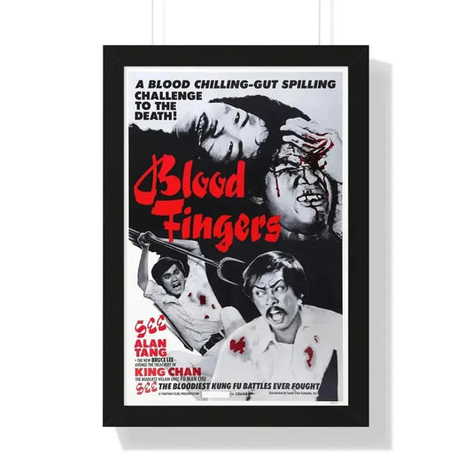 BLOOD FINGERS 1972 - Framed Movie Poster 16″ x 24″ Black - The Sticker Space