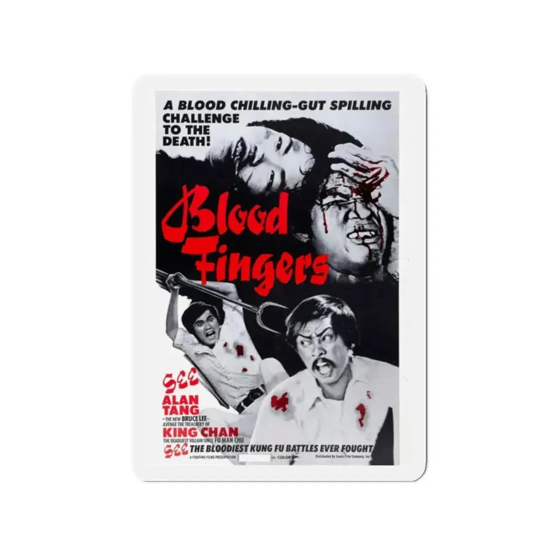 BLOOD FINGERS 1972 Movie Poster - Refrigerator Magnet 2 Inch - The Sticker Space