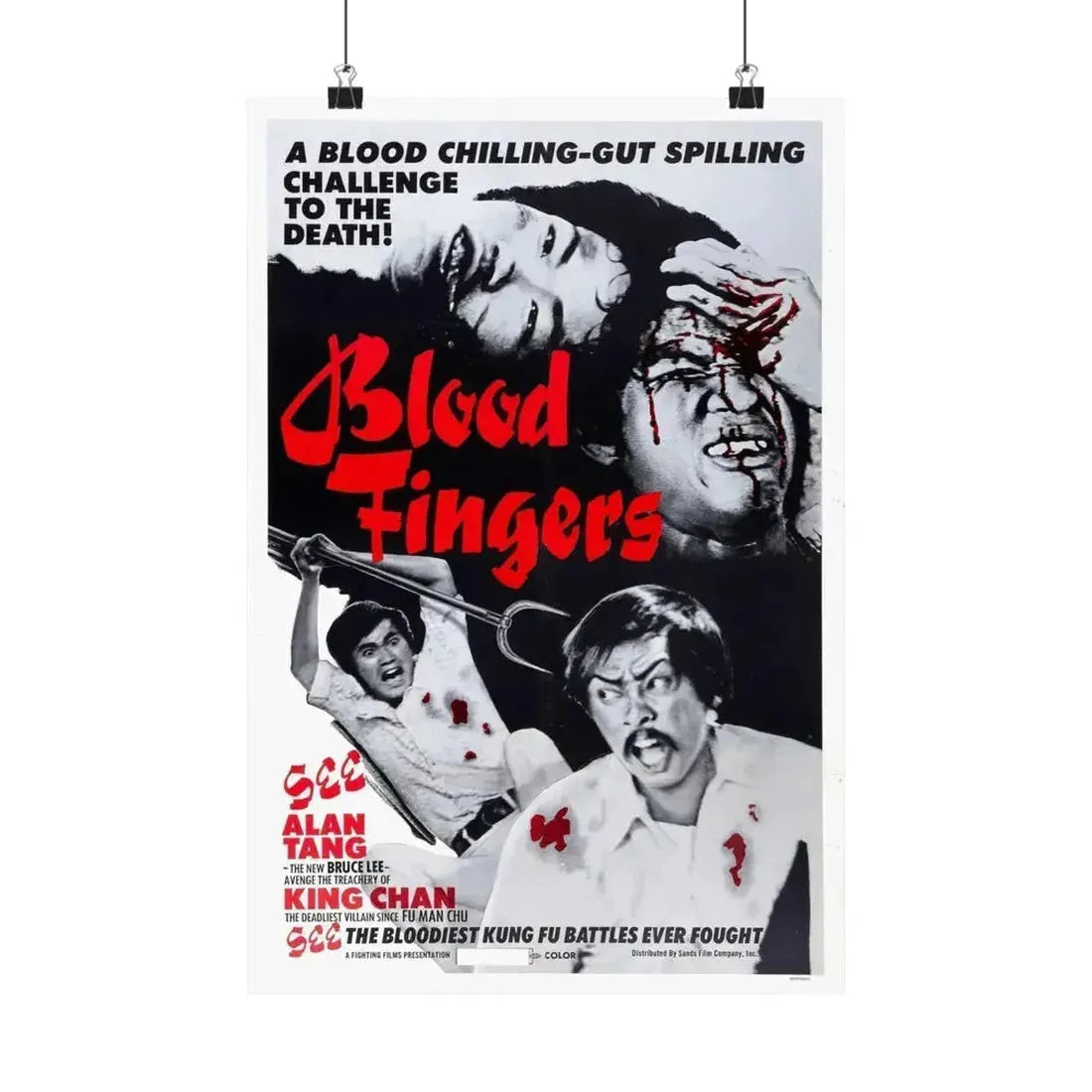 BLOOD FINGERS 1972 - Paper Movie Poster 12″ x 18″ Matte - The Sticker Space