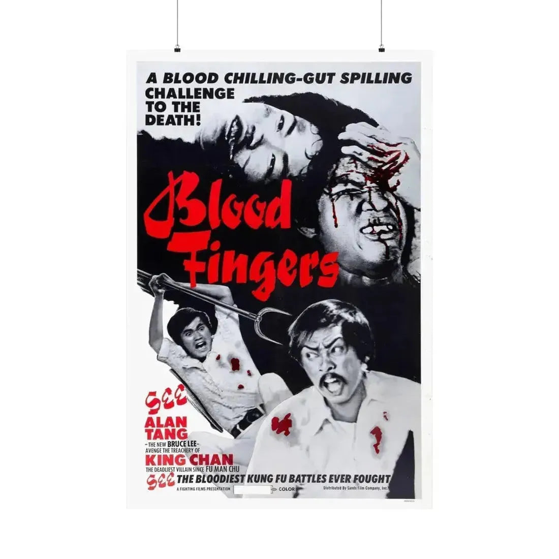 BLOOD FINGERS 1972 - Paper Movie Poster 36" x 54" Matte - The Sticker Space