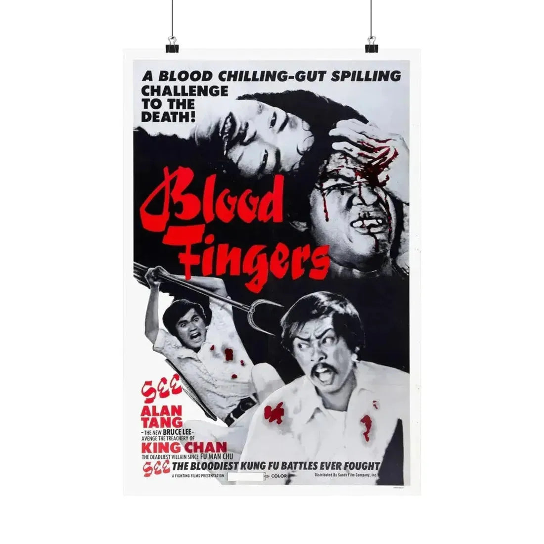 BLOOD FINGERS 1972 - Paper Movie Poster - The Sticker Space