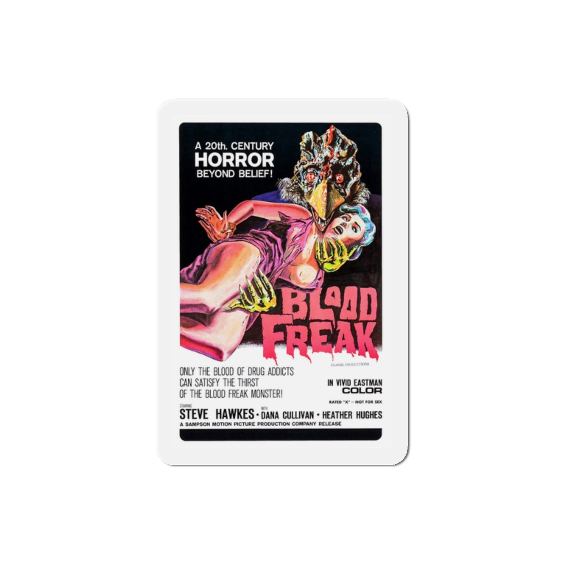 Blood Freak 1972 Movie Poster Die-Cut Magnet-2 Inch-The Sticker Space