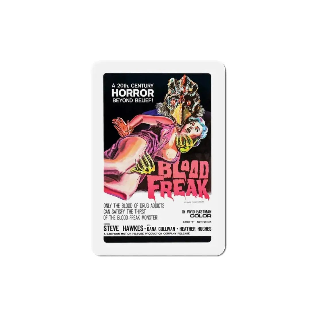Blood Freak 1972 Movie Poster Refrigerator Magnet - The Sticker Space