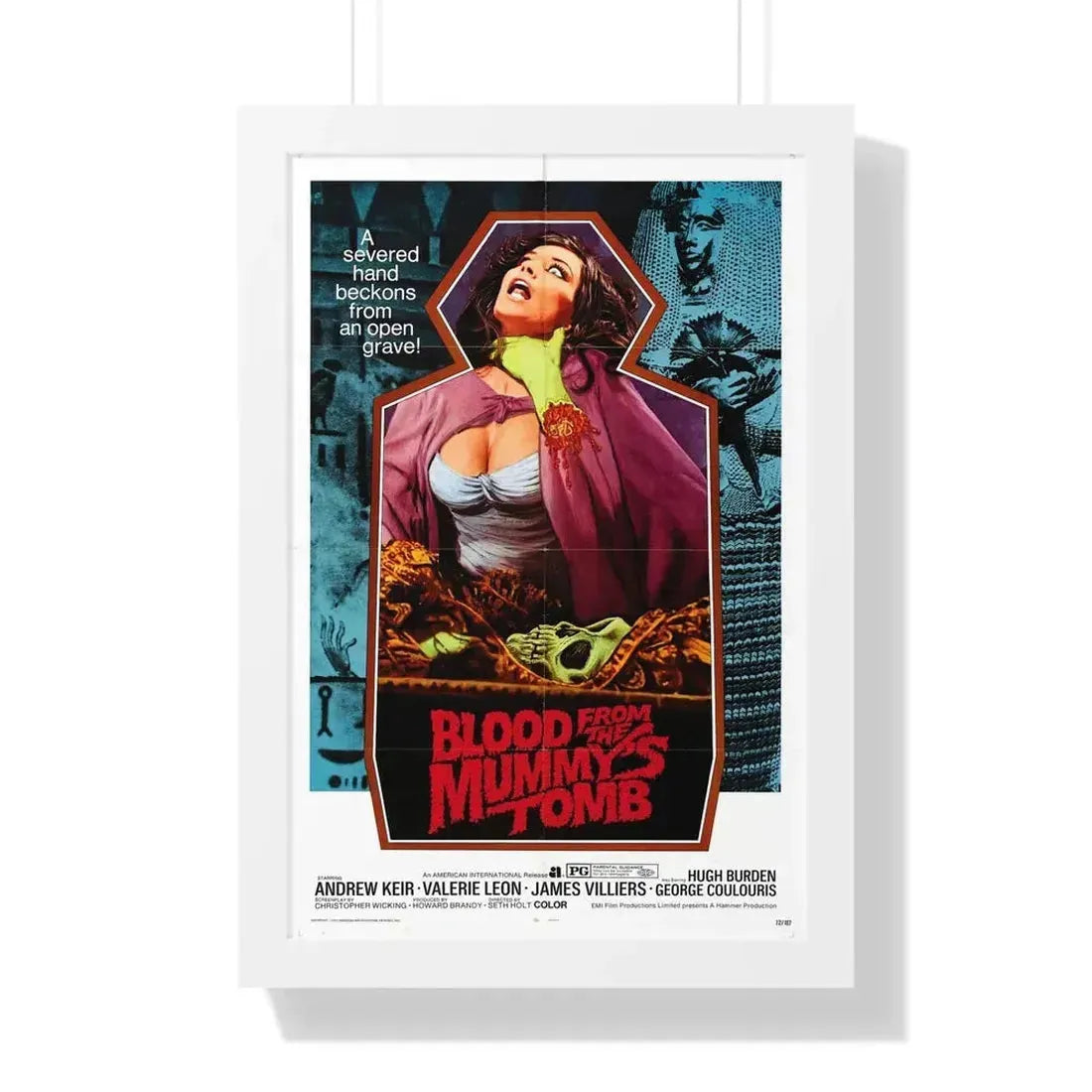 BLOOD FROM THE MUMMY'S TOMB 1971 - Framed Movie Poster 16″ x 24″ White - The Sticker Space