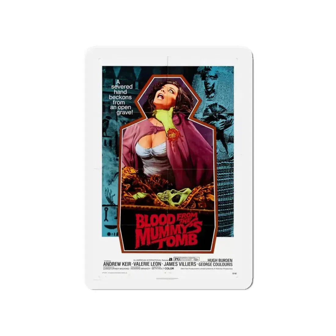 BLOOD FROM THE MUMMY'S TOMB 1971 Movie Poster - Refrigerator Magnet 4 Inch - The Sticker Space