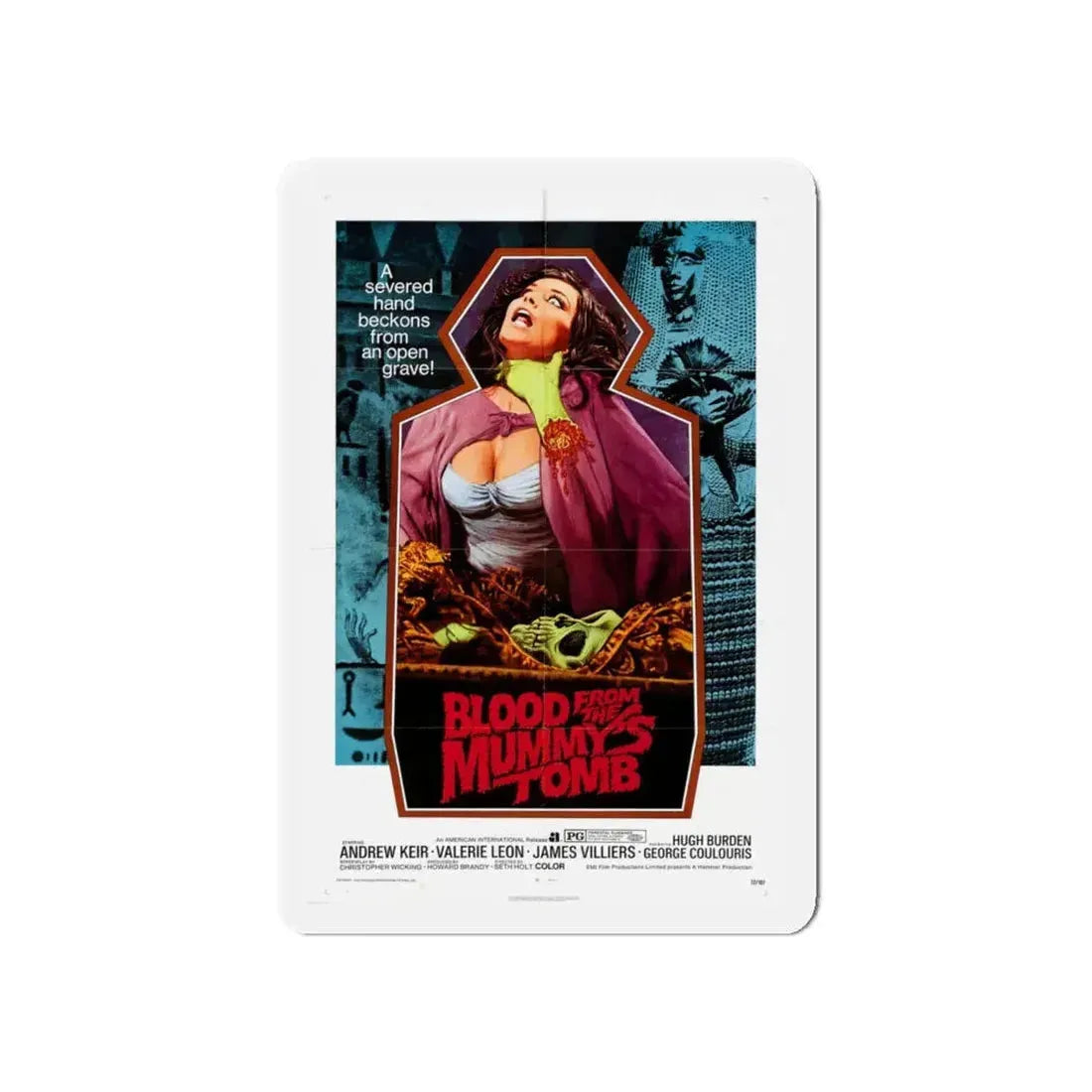 BLOOD FROM THE MUMMY'S TOMB 1971 Movie Poster - Refrigerator Magnet 5 Inch - The Sticker Space