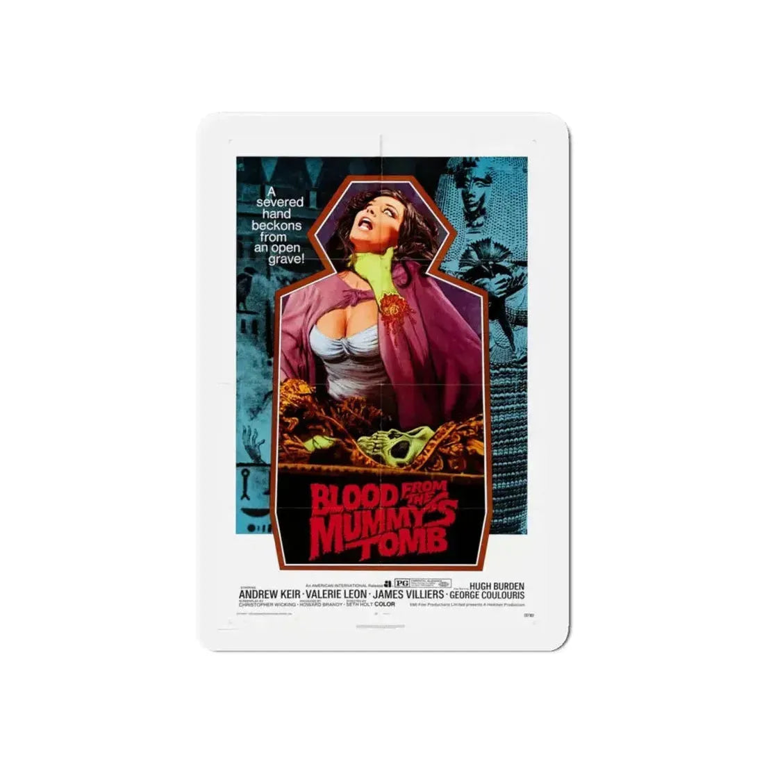 BLOOD FROM THE MUMMY'S TOMB 1971 Movie Poster - Refrigerator Magnet 6 Inch - The Sticker Space