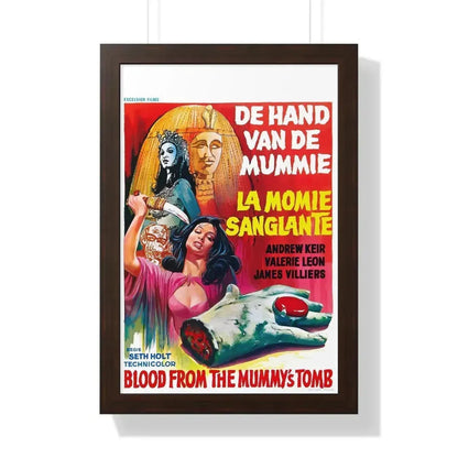 BLOOD FROM THE MUMMY'S TOMB (BELGIAN) 1971 - Framed Movie Poster 16″ x 24″ Walnut - The Sticker Space