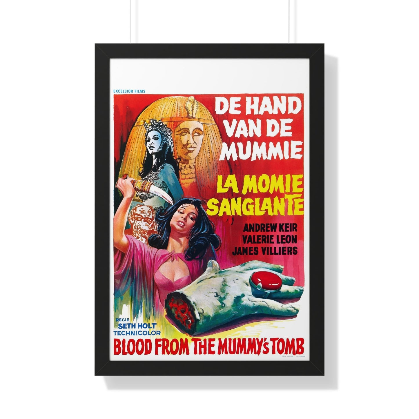 BLOOD FROM THE MUMMY'S TOMB (BELGIAN) 1971 - Framed Movie Poster-20" x 30"-The Sticker Space