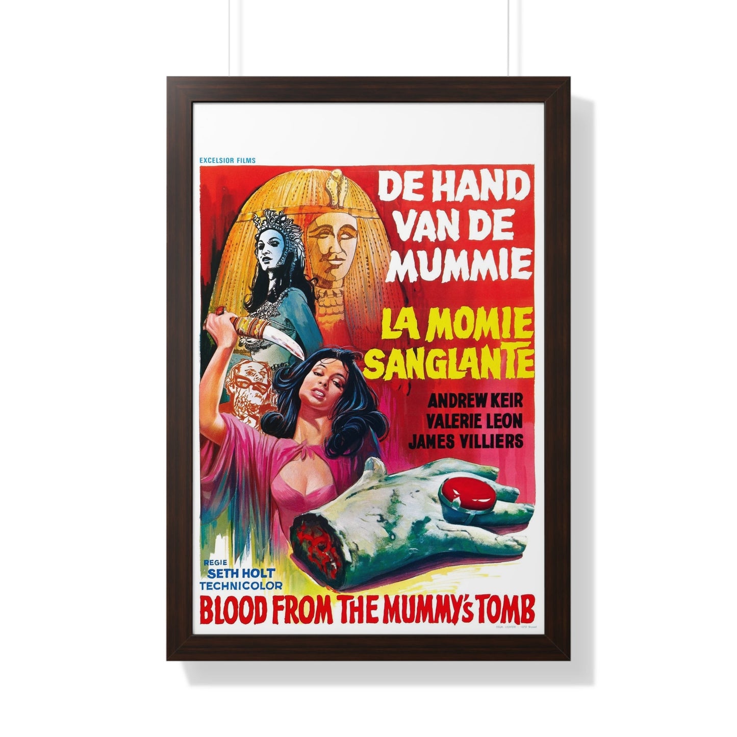 BLOOD FROM THE MUMMY'S TOMB (BELGIAN) 1971 - Framed Movie Poster-20" x 30"-The Sticker Space