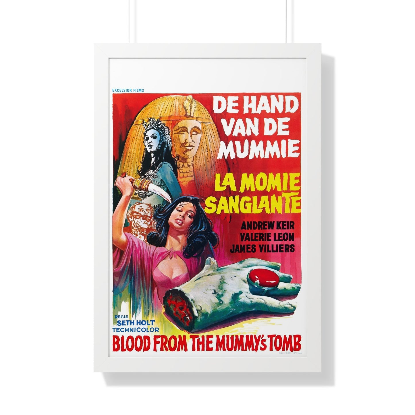 BLOOD FROM THE MUMMY'S TOMB (BELGIAN) 1971 - Framed Movie Poster-20" x 30"-The Sticker Space