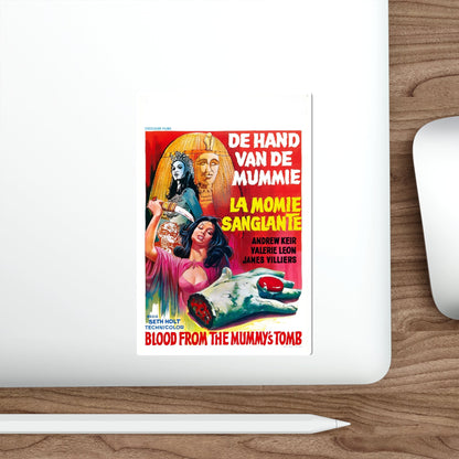 BLOOD FROM THE MUMMY'S TOMB (BELGIAN) 1971 Movie Poster STICKER Vinyl Die-Cut Decal-The Sticker Space