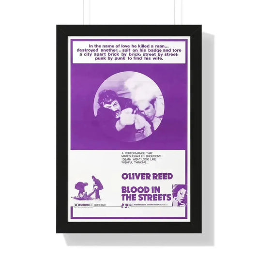BLOOD IN THE STREETS 1973 - Framed Movie Poster 16″ x 24″ Black - The Sticker Space