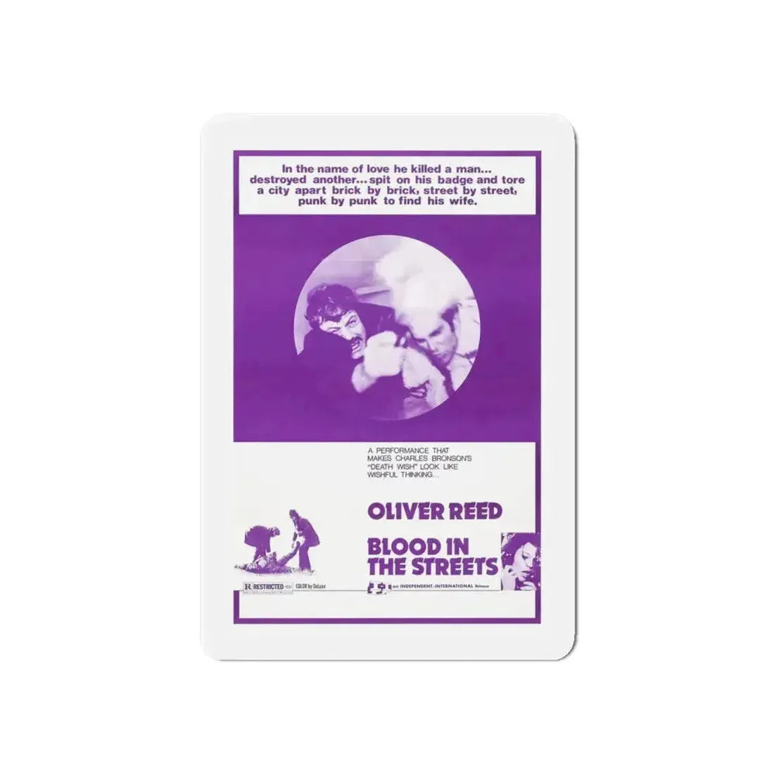 BLOOD IN THE STREETS 1973 Movie Poster - Refrigerator Magnet - The Sticker Space