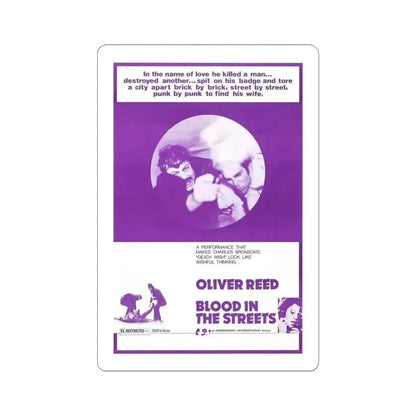 BLOOD IN THE STREETS 1973 Movie Poster - STICKER Vinyl Kiss-Cut Decal 4 Inch White - The Sticker Space