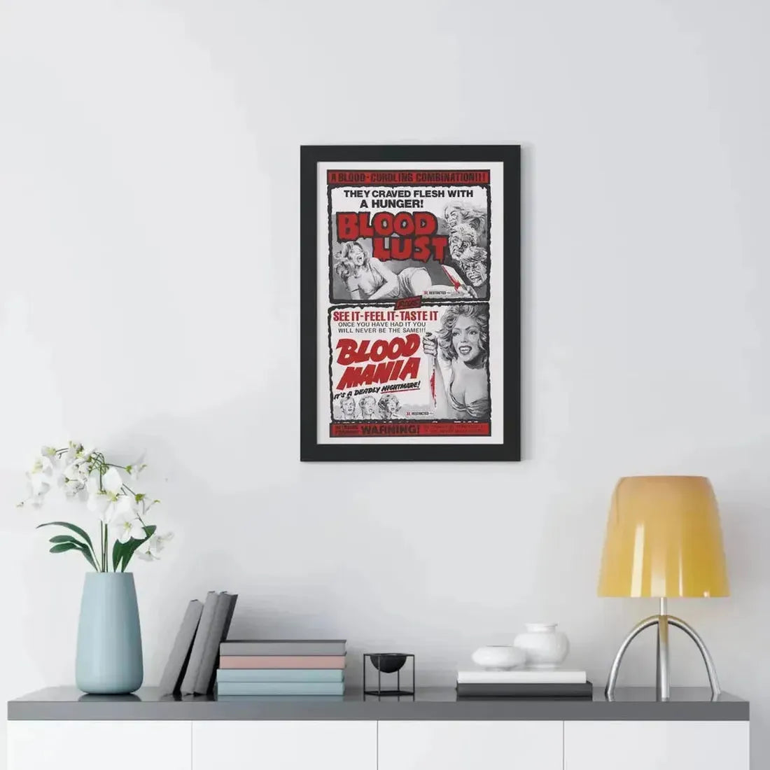 BLOOD LUST & BLOOD MANIA 1970 - Framed Movie Poster - The Sticker Space