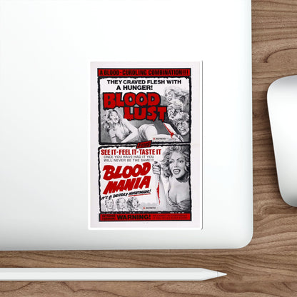 BLOOD LUST & BLOOD MANIA 1970 Movie Poster STICKER Vinyl Die-Cut Decal-The Sticker Space