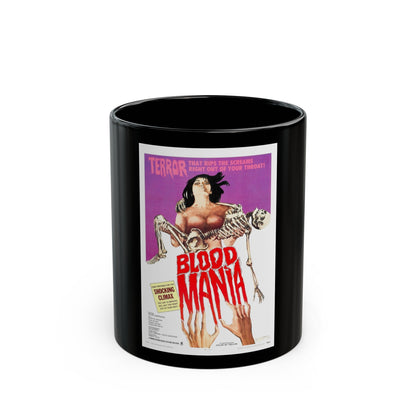 BLOOD MANIA 1970 Movie Poster - Black Coffee Mug-11oz-The Sticker Space