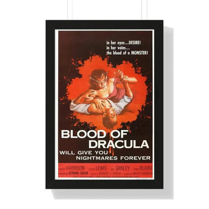 BLOOD OF DRACULA 1957 - Framed Movie Poster 16″ x 24″ Black - The Sticker Space