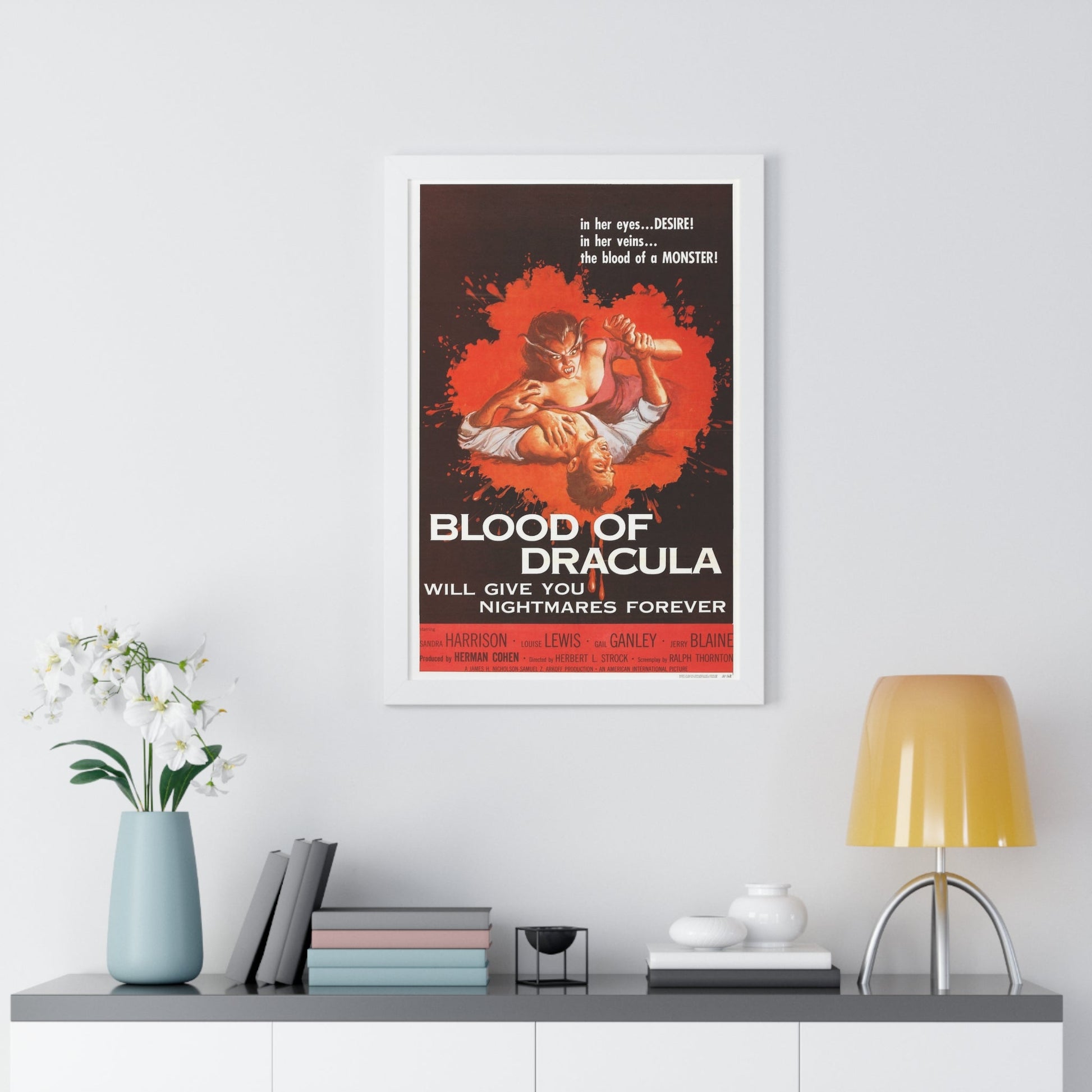 BLOOD OF DRACULA 1957 - Framed Movie Poster-The Sticker Space